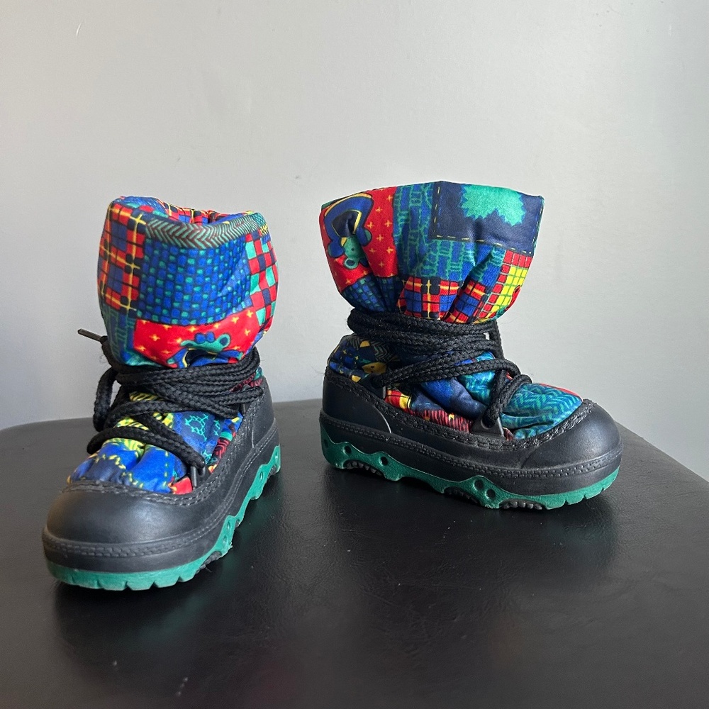 Antis Dunety Colorful Patch Pattern Winter Toddler Boots